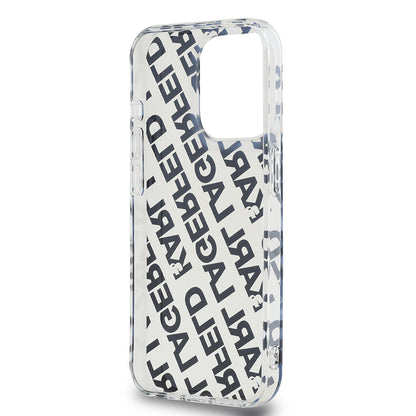 Custodia per Apple iPhone 15 Pro, Karl Lagerfeld, IML Electroplated Repeated Logo, Dorata