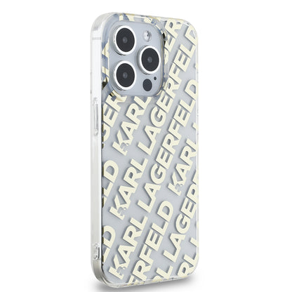 Custodia per Apple iPhone 15 Pro, Karl Lagerfeld, IML Electroplated Repeated Logo, Dorata