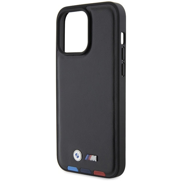 Custodia per Apple iPhone 15 Pro Max, BMW, Stamp Tricolore, Nera