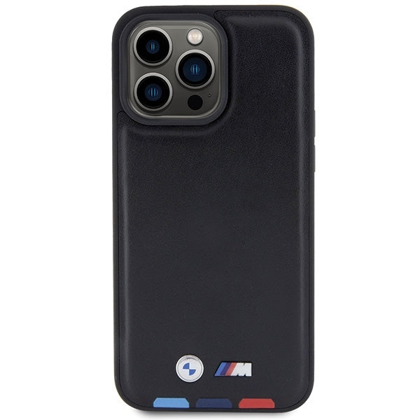 Custodia per Apple iPhone 15 Pro Max, BMW, Stamp Tricolore, Nera