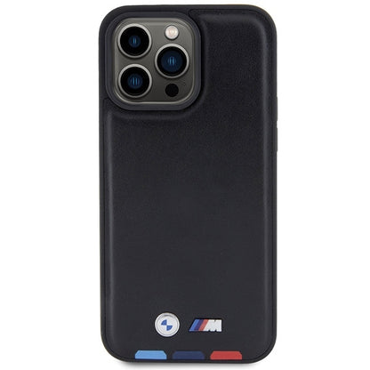 Custodia per Apple iPhone 15 Pro Max, BMW, Stamp Tricolore, Nera