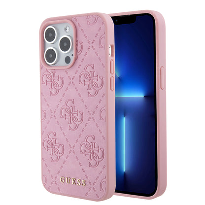 Custodia per Apple iPhone 15 Pro Max, Guess, 4G Stamped, Rosa