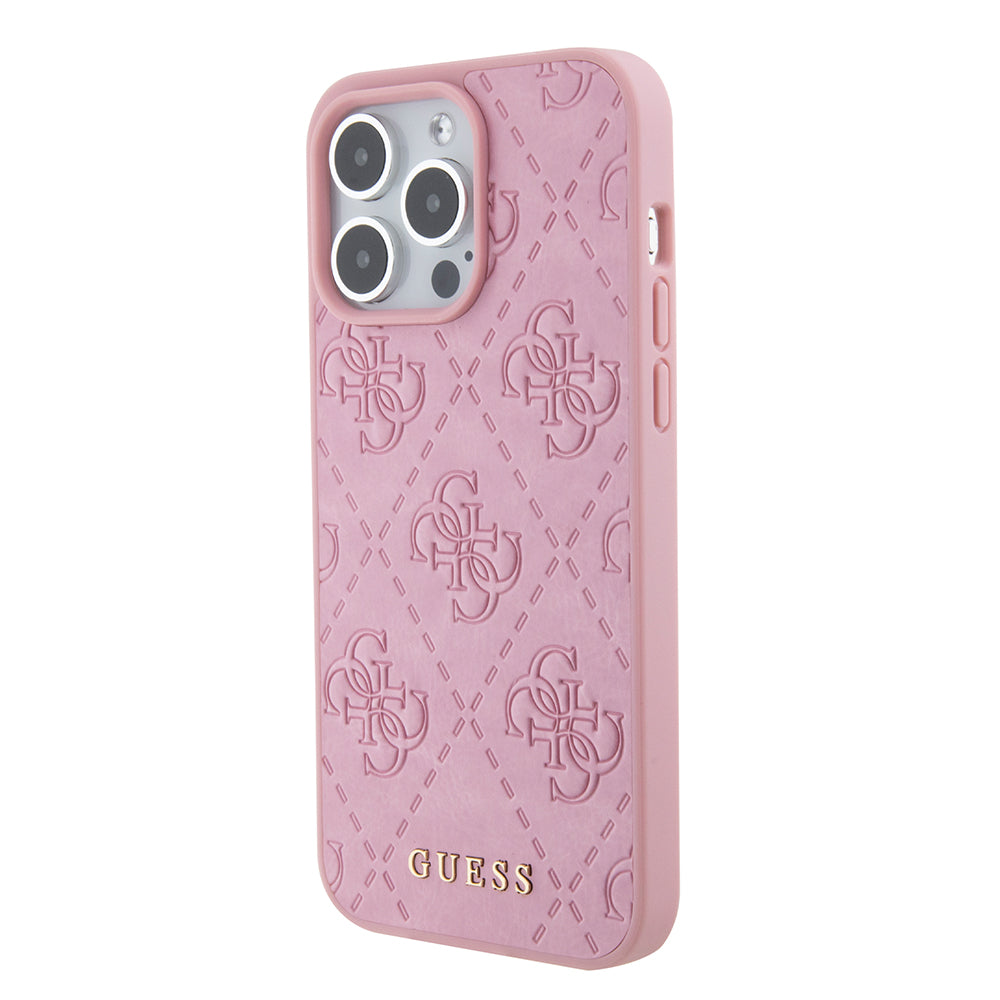 Custodia per Apple iPhone 15 Pro Max, Guess, 4G Stamped, Rosa