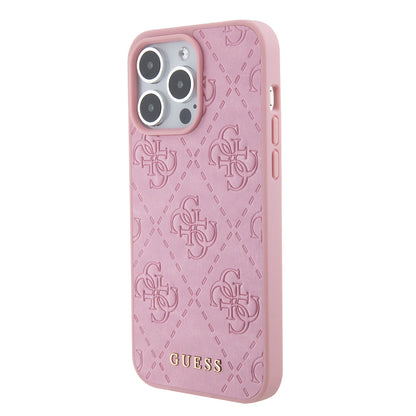 Custodia per Apple iPhone 15 Pro Max, Guess, 4G Stamped, Rosa