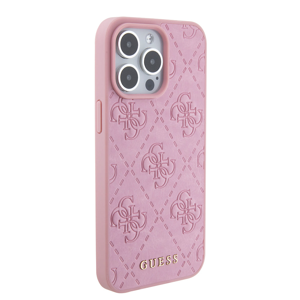 Custodia per Apple iPhone 15 Pro Max, Guess, 4G Stamped, Rosa