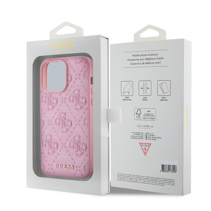 Custodia per Apple iPhone 15 Pro Max, Guess, 4G Stamped, Rosa