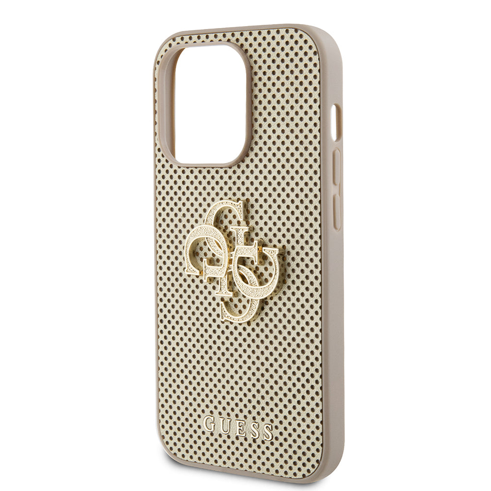 Custodia per Apple iPhone 15 Pro Max, Guess, Perforated 4G, Dorata