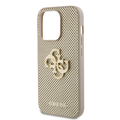 Custodia per Apple iPhone 15 Pro Max, Guess, Perforated 4G, Dorata