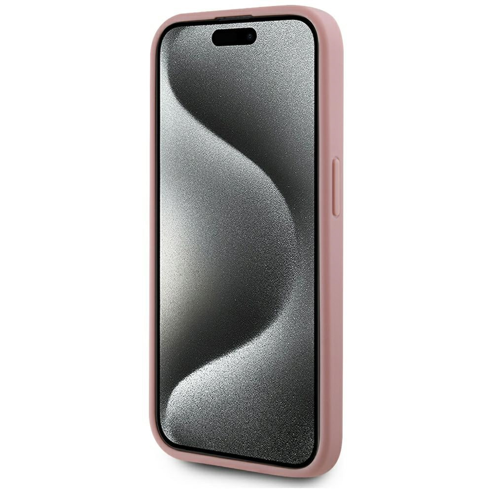Custodia per Apple iPhone 15 Pro Max, Karl Lagerfeld, Metal Signature, Rosa