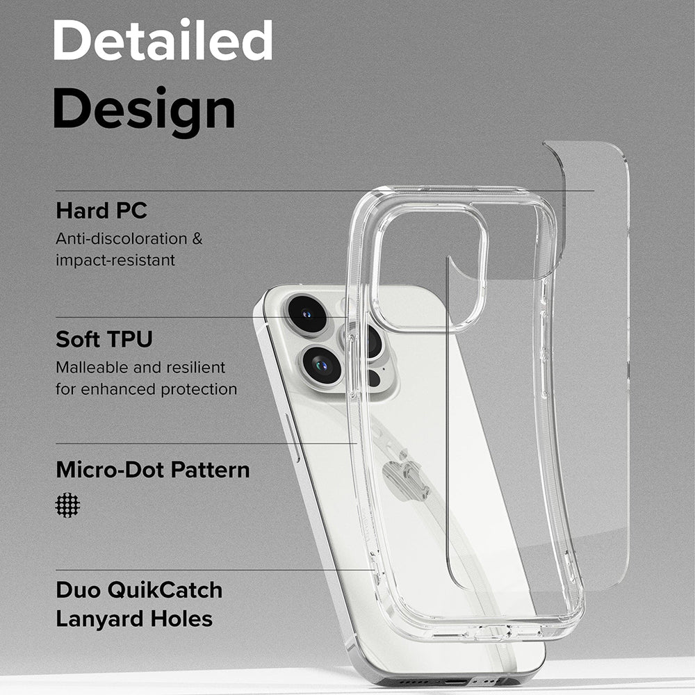 Custodia per Apple iPhone 15 Pro Max, Ringke, Fusion, Trasparente