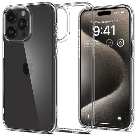 Custodia per Apple iPhone 15 Pro Max, Spigen, Ultra Hybrid, Trasparente