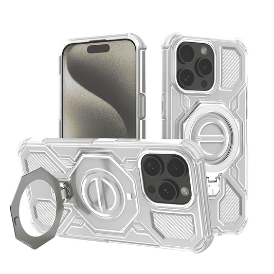Custodia per Apple iPhone 15 Pro Max, Techsuit, Carbon Shield Pro, Bianca