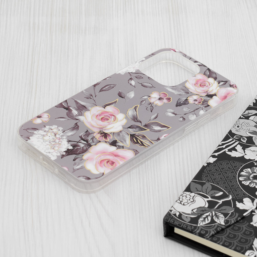 Custodia per Apple iPhone 15 Pro Max, Techsuit, Marble, Grigio