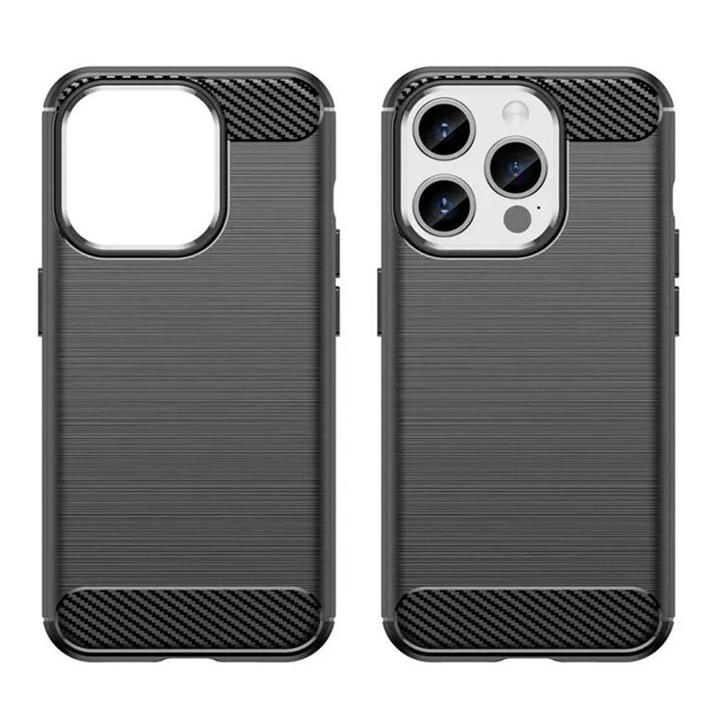 Custodia per Apple iPhone 15 Pro, Techsuit, Carbonio, Nera