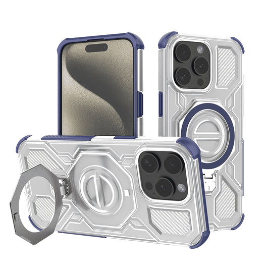 Custodia per Apple iPhone 15 Pro, Techsuit, Carbon Shield Pro, Blu