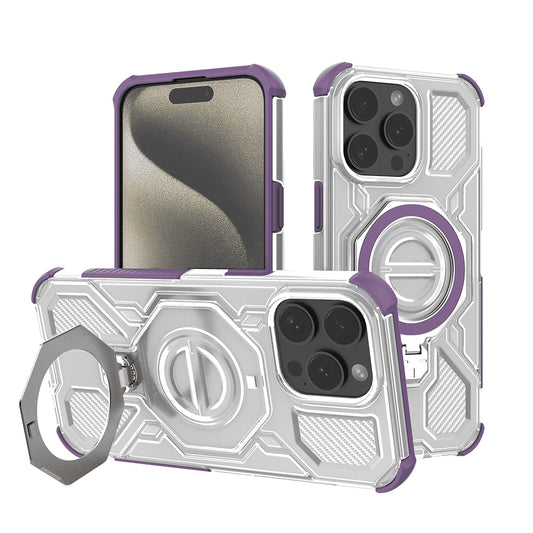 Custodia per Apple iPhone 15 Pro, Techsuit, Carbon Shield Pro, Viola