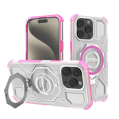 Custodia per Apple iPhone 15 Pro, Techsuit, Carbon Shield Pro, Rosa