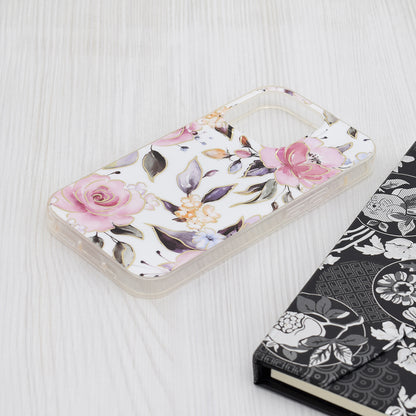 Custodia per Apple iPhone 15 Pro, Techsuit, Marble, Bianca