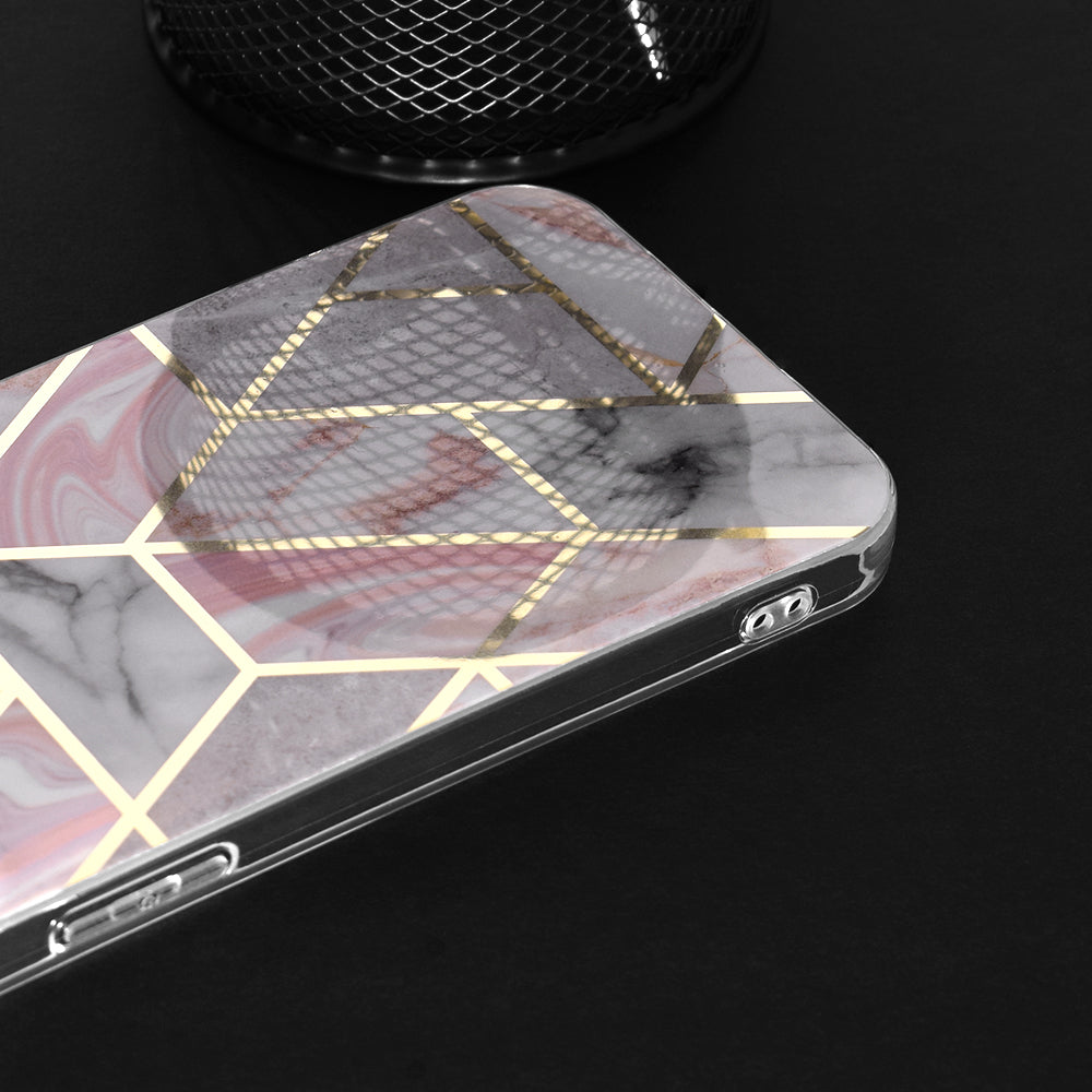 Custodia per Apple iPhone 15 Pro, Techsuit, Marble, Rosa