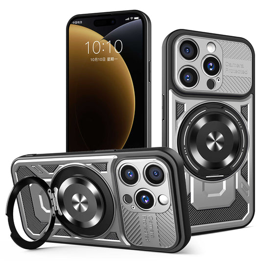 Custodia per Apple iPhone 15 Pro, Techsuit, RuggedCam, Grigio