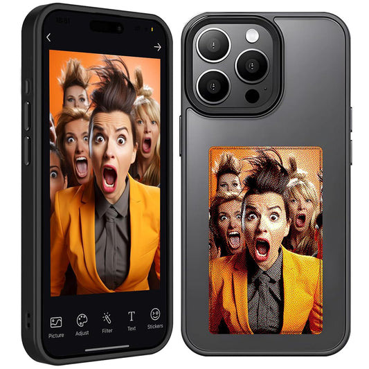Custodia per Apple iPhone 15 Pro, Techsuit, SmartScreen NFC, Nera