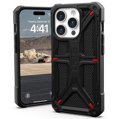 Custodia per Apple iPhone 15 Pro, Urban Armor Gear, Monarch Kevlar, Nera