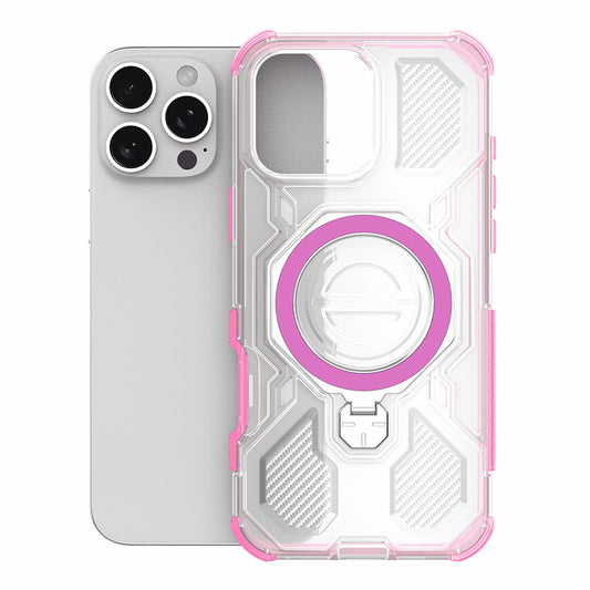 Custodia per Apple iPhone 15, Techsuit, Carbon Shield Pro, Rosa