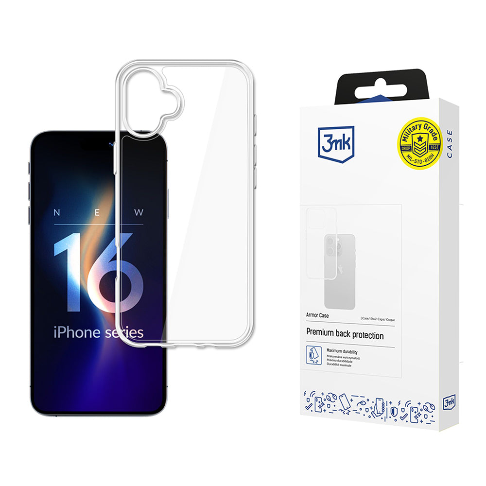 Custodia per Apple iPhone 16, 3MK, Armor, Trasparente