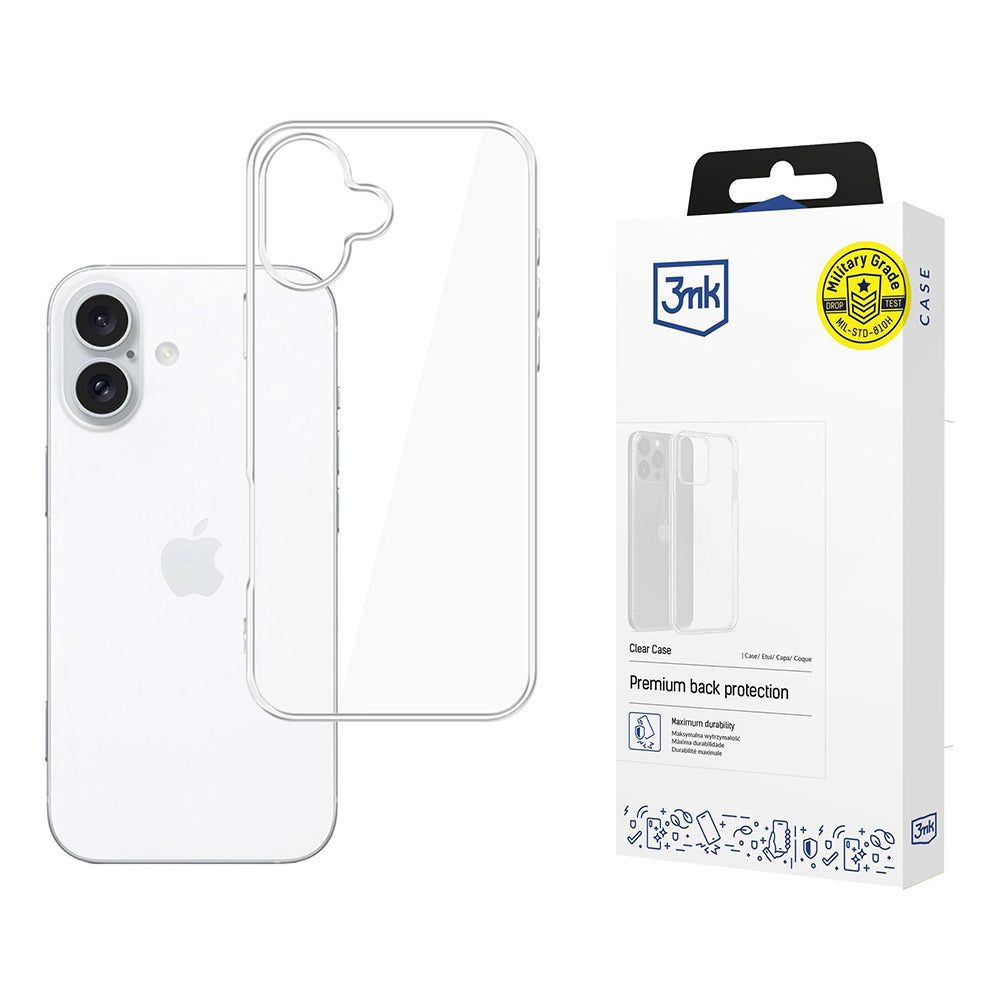 Custodia per Apple iPhone 16, 3MK, Clear, Trasparente