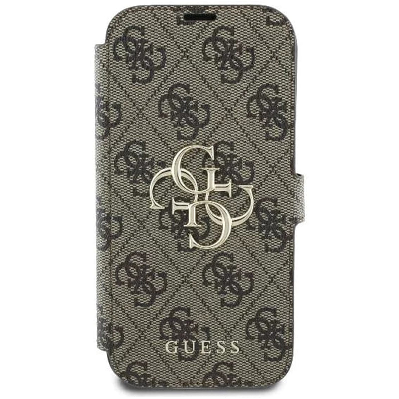 Custodia per Apple iPhone 16, Guess, 4G Book, Marrone