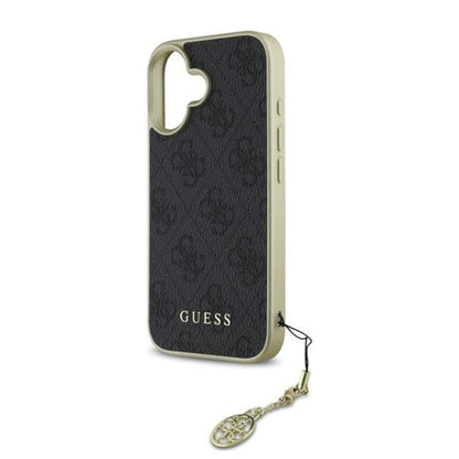 Custodia per Apple iPhone 16, Guess, 4G Charm, Nera
