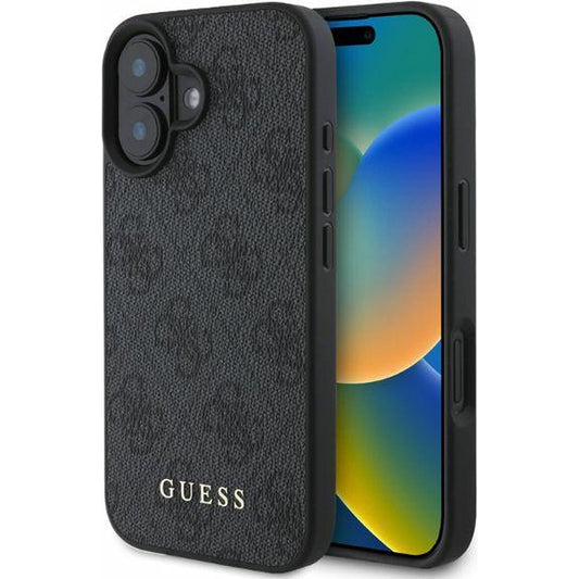 Custodia per Apple iPhone 16, Guess, 4G Classic, Nera
