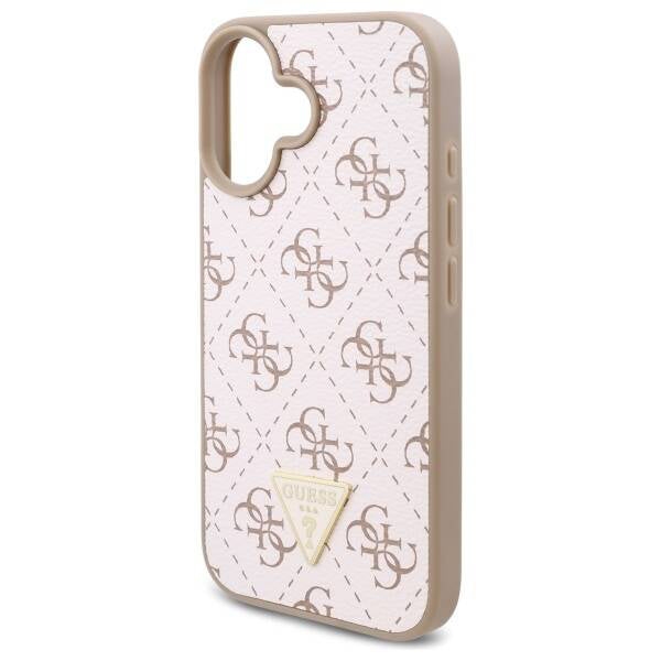 Custodia per Apple iPhone 16, Guess, 4G Triangle Logo, Bianca
