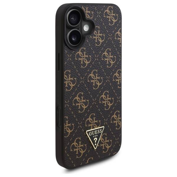 Custodia per Apple iPhone 16, Guess, Logo Triangolo 4G, Nera