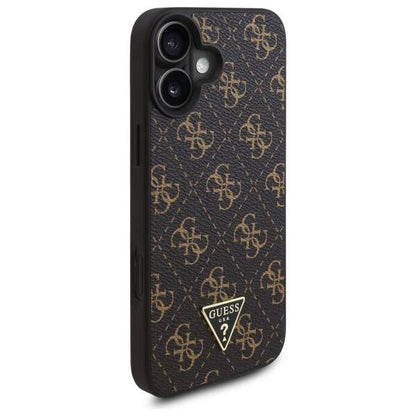 Custodia per Apple iPhone 16, Guess, Logo Triangolo 4G, Nera