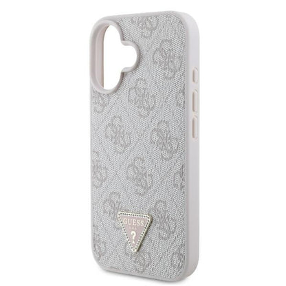Custodia per Apple iPhone 16, Guess, Crossbody 4G Triangle Strass, Rosa