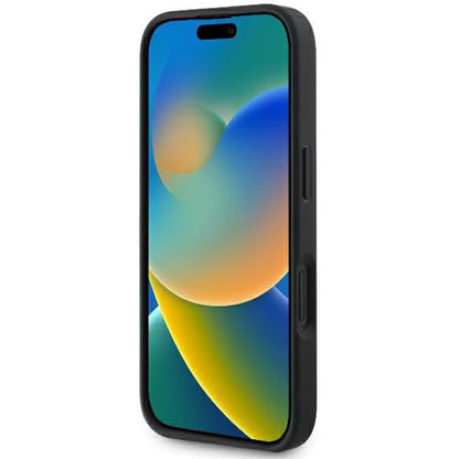 Custodia per Apple iPhone 16, Guess, Fixed Glitter Big 4G, Nera