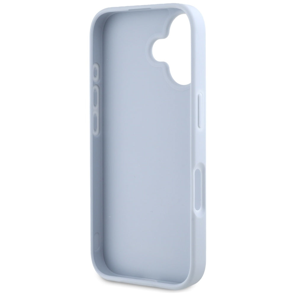 Custodia per Apple iPhone 16, Guess, Grained Big 4G Logo Small Classic Logo, Blu