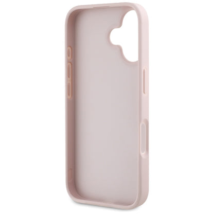 Custodia per Apple iPhone 16, Guess, Grained Big 4G Logo Small Classic Logo, Rosa
