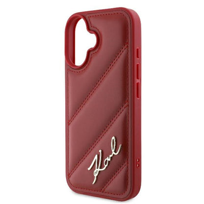 Custodia per Apple iPhone 16, Karl Lagerfeld, Diagonal Quilted Script, Rosie