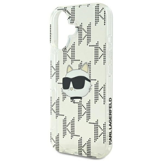 Custodia per Apple iPhone 16, Karl Lagerfeld, IML Luxury Electroplated Choupette's Head, Trasparente