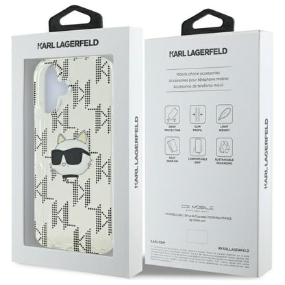 Case for Apple iPhone 16, Karl Lagerfeld, IML Luxury Electroplated Choupette's Head, Transparent
