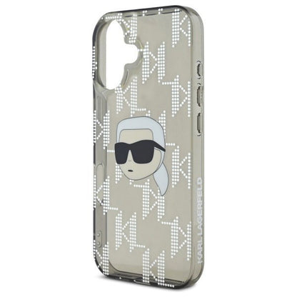 Custodia per Apple iPhone 16, Karl Lagerfeld, IML Luxury Electroplated Karl's Head, Nera