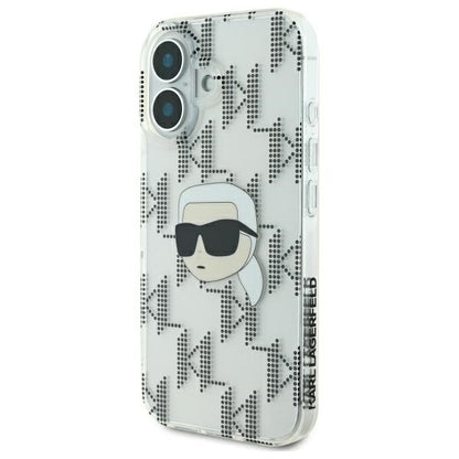 Custodia per Apple iPhone 16, Karl Lagerfeld, IML Luxury Electroplated Karl's Head, Trasparente