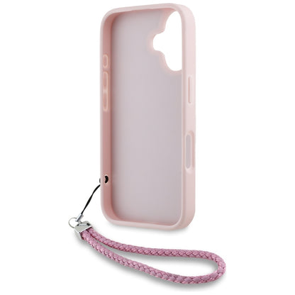 Custodia per Apple iPhone 16, Karl Lagerfeld, Quilted Initial Logo & Chain Strap, Rosa