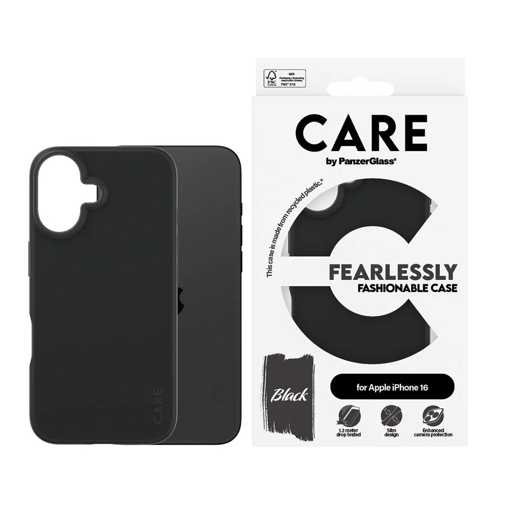 Custodia per Apple iPhone 16, PanzerGlass, Care Fashionable, Nera
