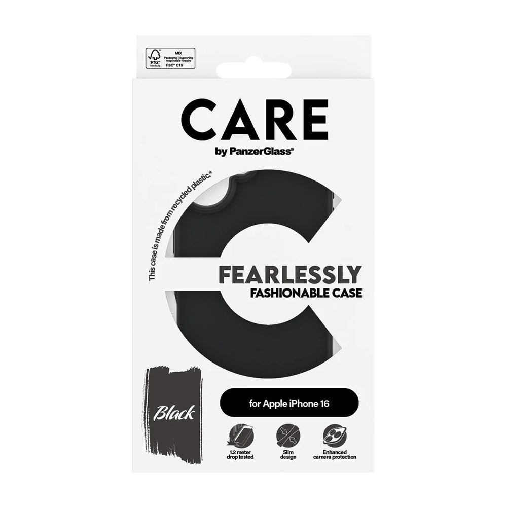 Custodia per Apple iPhone 16, PanzerGlass, Care Fashionable, Nera