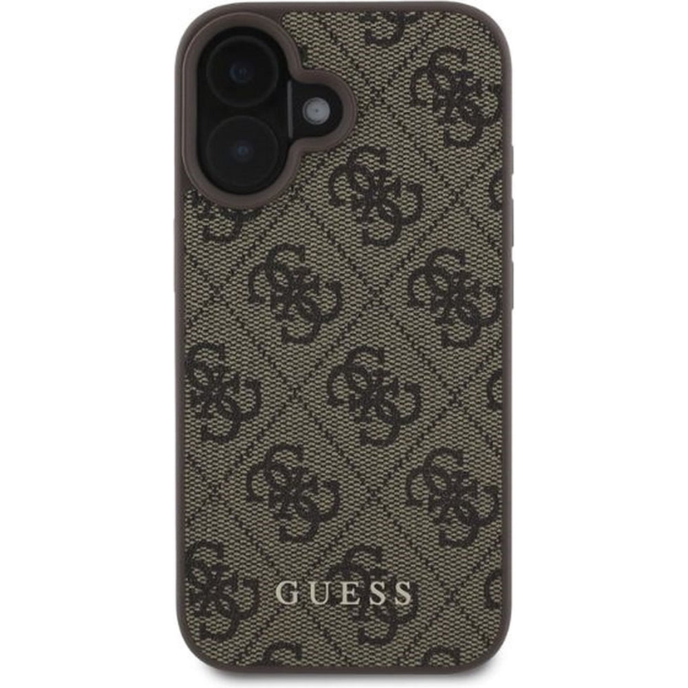 Custodia per Apple iPhone 16 Plus, Guess, 4G Classic, Marrone
