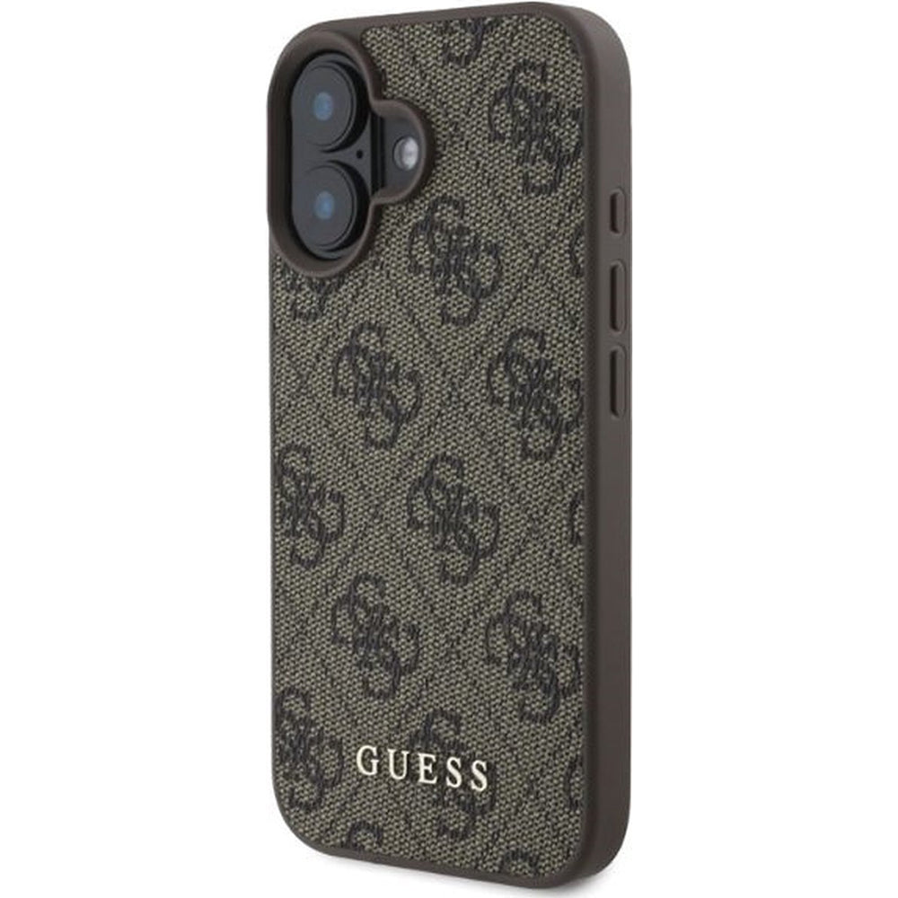 Custodia per Apple iPhone 16 Plus, Guess, 4G Classic, Marrone
