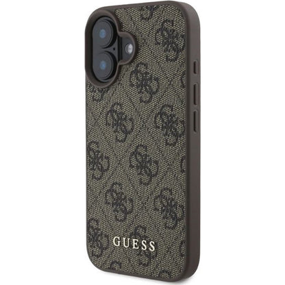 Custodia per Apple iPhone 16 Plus, Guess, 4G Classic, Marrone